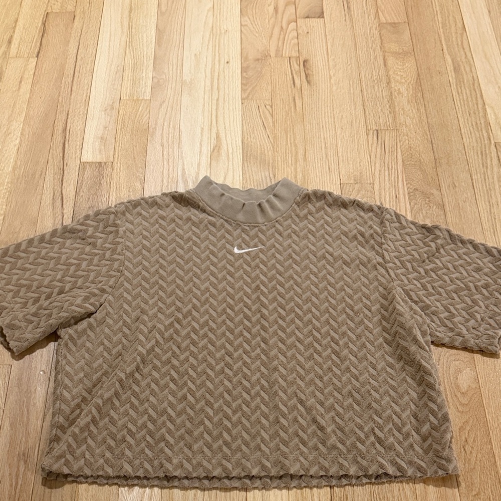 Nike Sportswear Everyday Modern Jacquard Terry Top Dar Driftwood Hemp Sz M